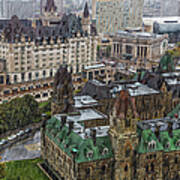 West Block Of The Parliament Hill In Art Print