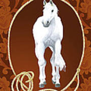 Western Roundup Standing Horse Art Print