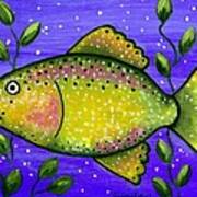 Whimsical Folk Art Fish Art Print