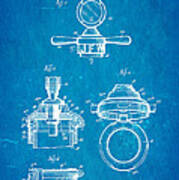 White Radiator Cap Patent Art 1928 Blueprint Art Print