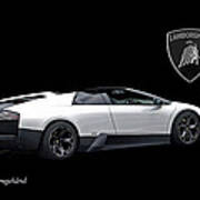 Wicked White Lamborghini Art Print