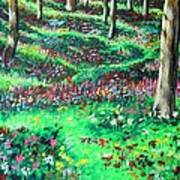 Wild Flowers And Trees Art Print