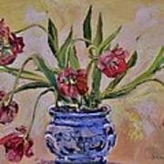 Wilting Tulips Art Print