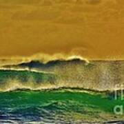 Wind And Emerald Waves Art Print