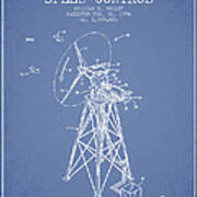 Wind Turbine Speed Control Patent From 1994 - Light Blue Art Print