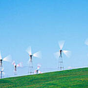 Wind Turbines Spinning On Hills Art Print