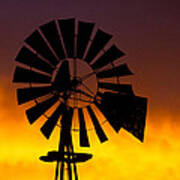 Windmill Ablaze Art Print