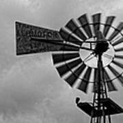 Windmill Black And White Art Print