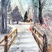 Winter Bridge Art Print