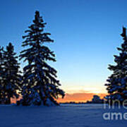 Winter Scenic At Sunset Art Print