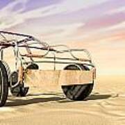 Wire Toy Car In The Desert Perspective Art Print