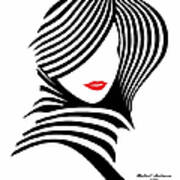 Woman Chic In Black And White Art Print