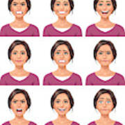 Woman- Facial Expressions Art Print