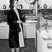 Woman Weighing Vegetables Art Print