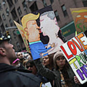 Womens March Held In New York City Art Print