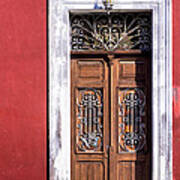 Wood And Wrought Iron Doorway In Merida Art Print