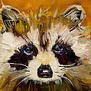 Woodland Racoon Art Print