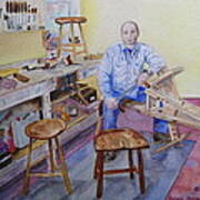 Woodworker Chair Maker Art Print