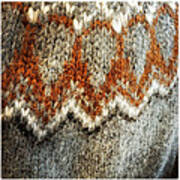 Woolen Jersey Detail Grey And Orange Art Print