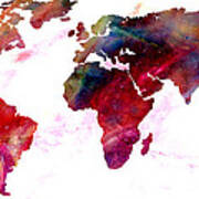 World Map Splash Art Print