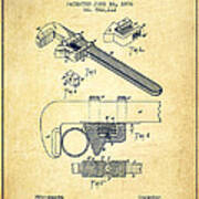 Wrench Patent Drawing From 1896 - Vintage Art Print