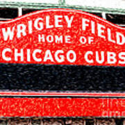 Wrigley Field Chicago Cubs Sign Digital Painting Art Print