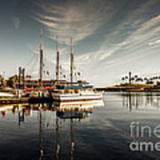 Yacht At The Pier On A Sunny Day Art Print