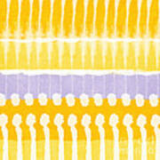 Yellow And Grey Tie Dye Art Print