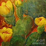 Yellow Cacti Art Print