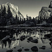 Yosemite National Park Valley View Reflection Art Print