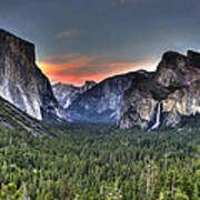 Yosemite Valley View Sunset Art Print
