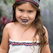 Young Traditional Maori Girl Art Print