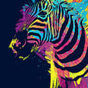 Zebra Splatters Art Print