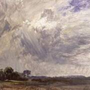 Landscape With Grey Windy Sky Art Print
