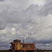 Caboose In A Cotton Field #1 Art Print