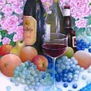 Fruits Wine And Roses #1 Art Print