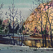 Merced River In Winter Art Print