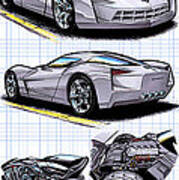 Stingray Concept Corvette Art Print
