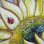 Sunflower And Ladybug Art Print