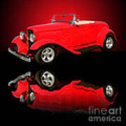 1932 Ford V8 Red Roadster Art Print