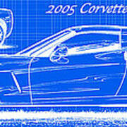 2005 Corvette Blueprint Series Art Print
