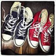 :3 #shoes #converse #blue #red #3 Art Print