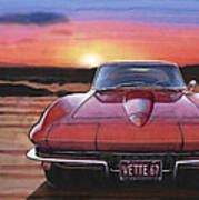 '67 Corvette Sunset #67 Art Print