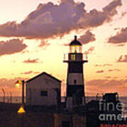 A Light House In Israel Art Print