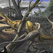 A Neovenator Salerii Is Approached Art Print