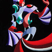 Abstract Geometric Futurist Figurative Oil Painting Art Print