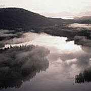 Aerial View Of Gokachin Lakes, Misty Art Print