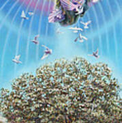Angel Over The Olive Tree Art Print