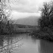 At The River Turn Bw Art Print