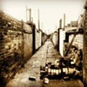 Back Alley #wall #bricks #alley #sky Art Print